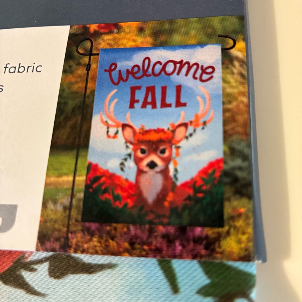New Welcome FALL Garden Flag Deer Buck Hunters 12”x18” Hunting NWT